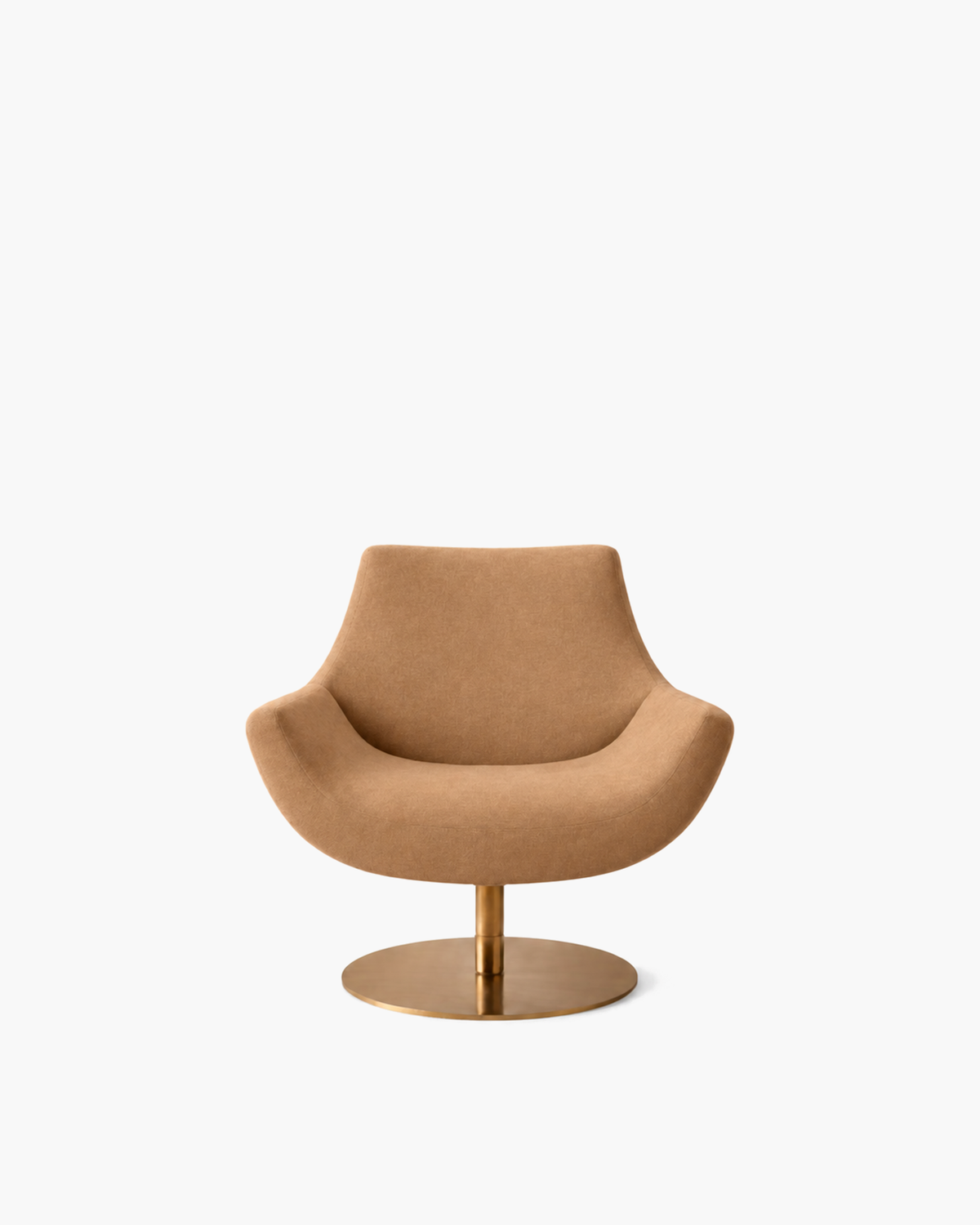 Lucio Swivel Chair in Camel — studio view