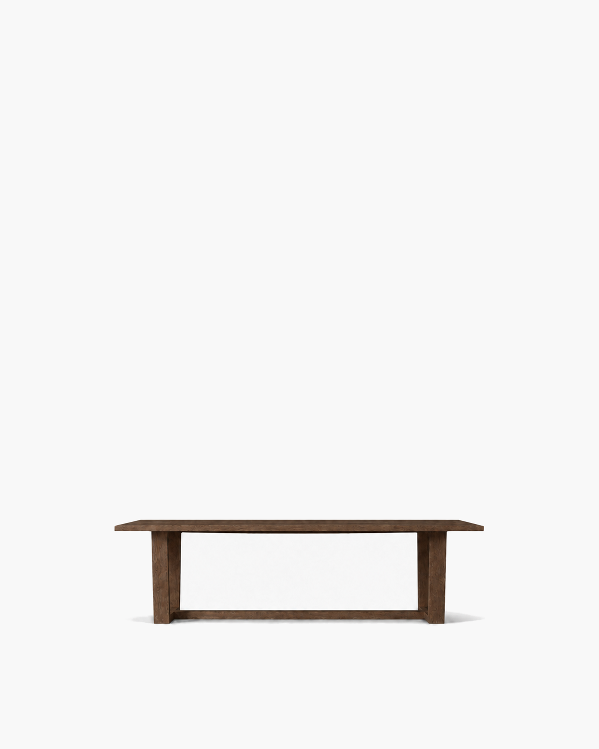 Montecito Trestle Rectangular Dining Table in Dark Oak — studio view