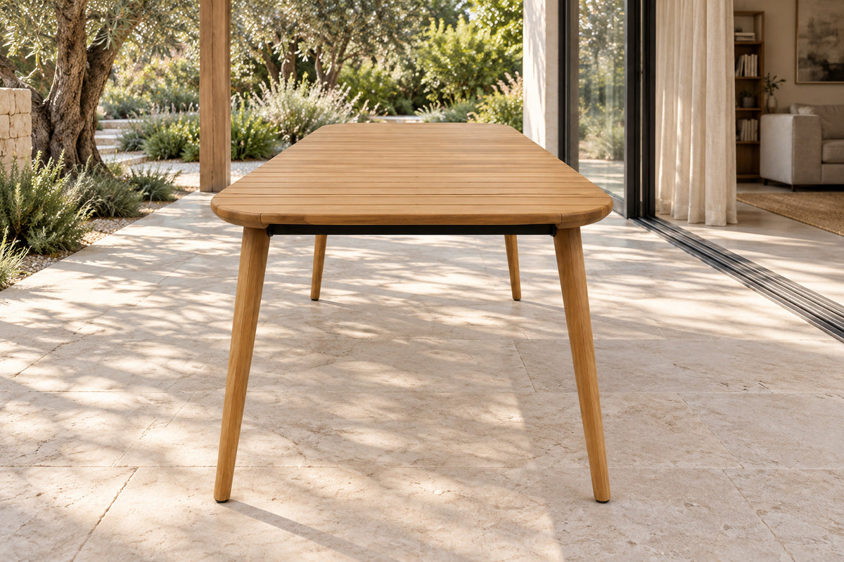 Estoril Dining Table, 220 cm, low near-side-profile lifestyle view