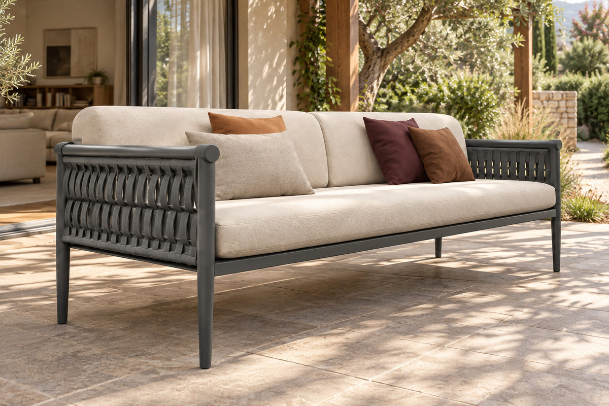 Formentera Sofa, 160 cm, low near-side-profile lifestyle view