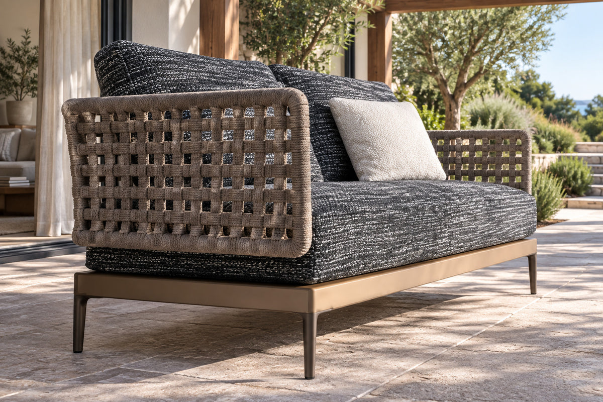 Salina Two-Seat Sofa, low near-side-profile lifestyle view