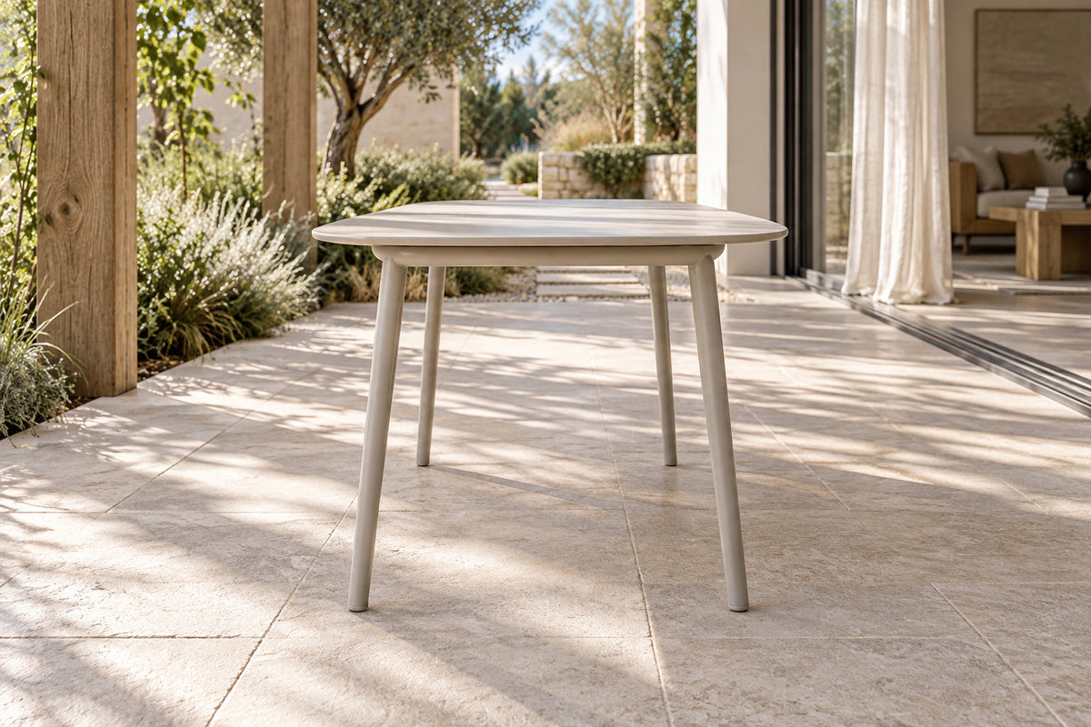 Tavira Coffee Table, low near-side-profile lifestyle view
