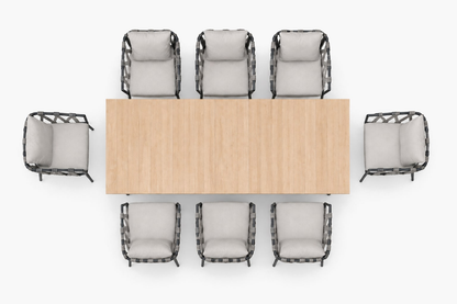 Naxos Outdoor Dining Set — overhead view