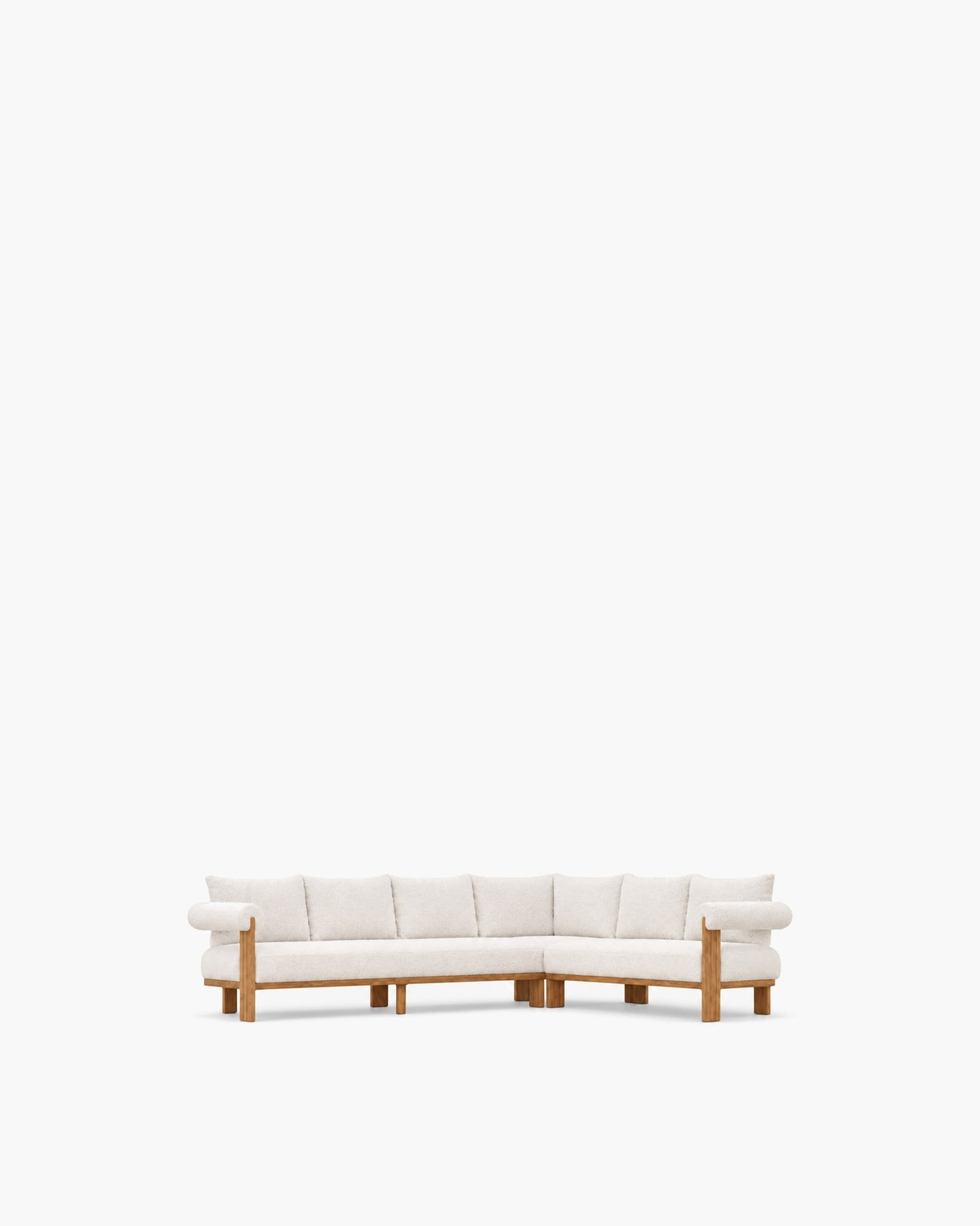 Ethereal L-Sectional in Teak, supplier-matched studio view