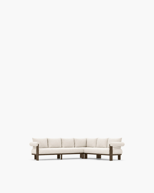 Ethereal L-Sectional in Aluminium, supplier-matched studio view