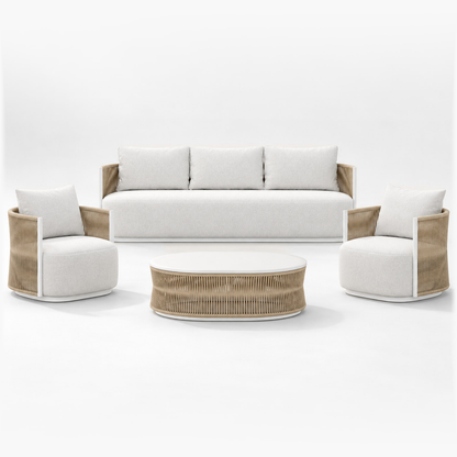 Professional studio view: Ripple Outdoor Sofa Set in Aluminium