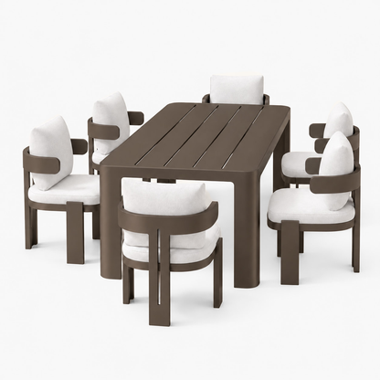Professional studio view: Serein Outdoor Dining Set in Aluminium