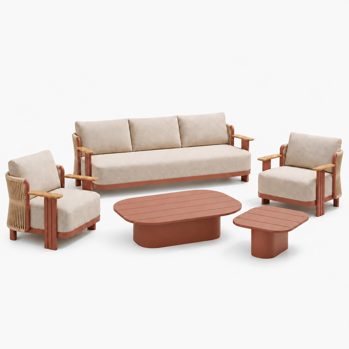 Professional studio view: Aria Outdoor Sofa Set in Aluminium