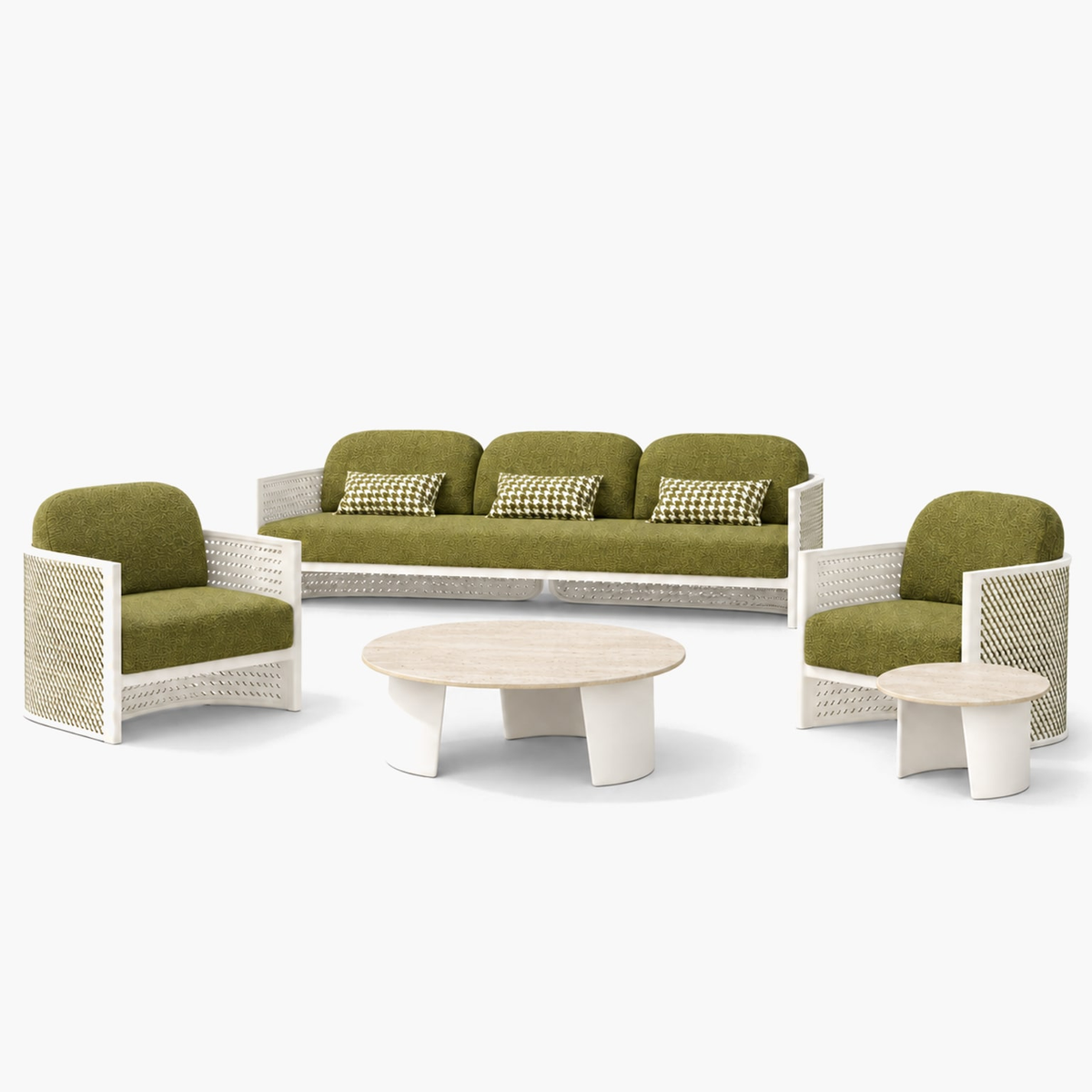 Professional studio view: Luna Outdoor Sofa Set in Aluminium