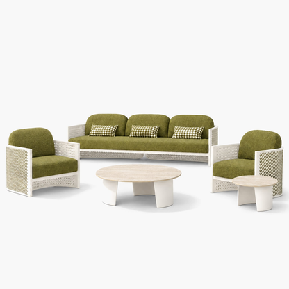 Professional studio view: Luna Outdoor Sofa Set in Aluminium