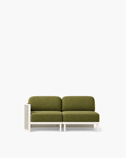 Luna Modular Two-Seat in Aluminium, supplier-matched studio view