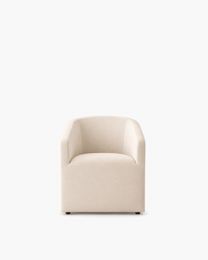 Ellison Barrelback Slope Arm Fabric Dining Armchair, supplier-matched studio view