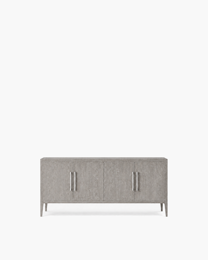 French Contemporary 4-Door Sideboard in Grey Limed Oak — studio view