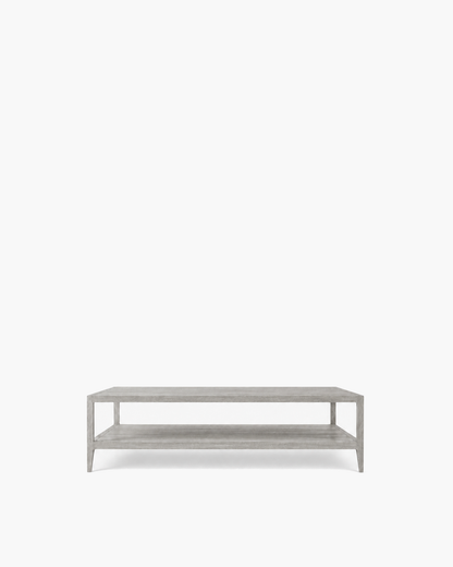 French Contemporary Coffee Table in Pale Grey — studio view