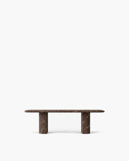 Mulholland Rectangular Dining Table in Emperador — studio view