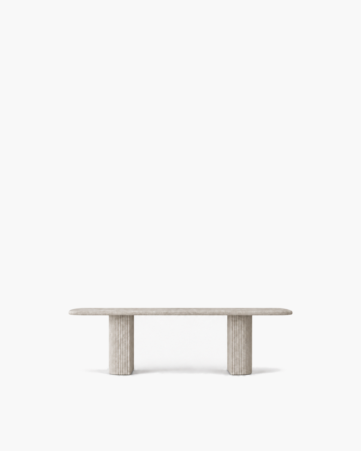 Mulholland Rectangular Dining Table in Pale Stone — studio view