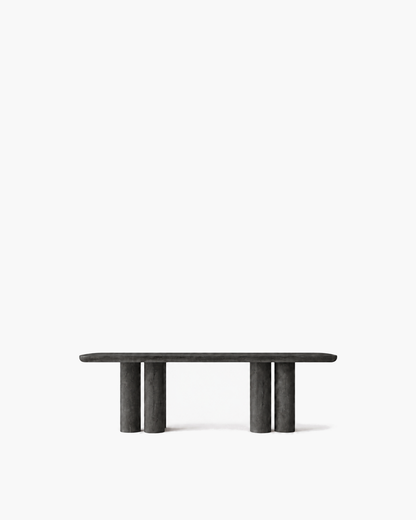 Oslo Cylinder Rectangular Dining Table in Charcoal — studio view
