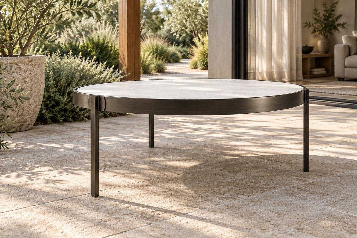 Amalfi Coffee Table, 80 cm, low near-side-profile lifestyle view
