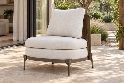 Amalfi Lounge Chair, Slipper, front-right three-quarter lifestyle view
