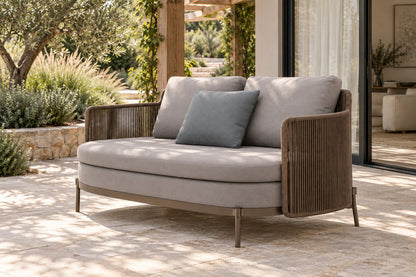 Amalfi Two-Seat Sofa, front-right three-quarter lifestyle view