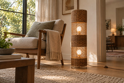 Cannella Floor Lamp, Low Column, low near-side-profile lifestyle view