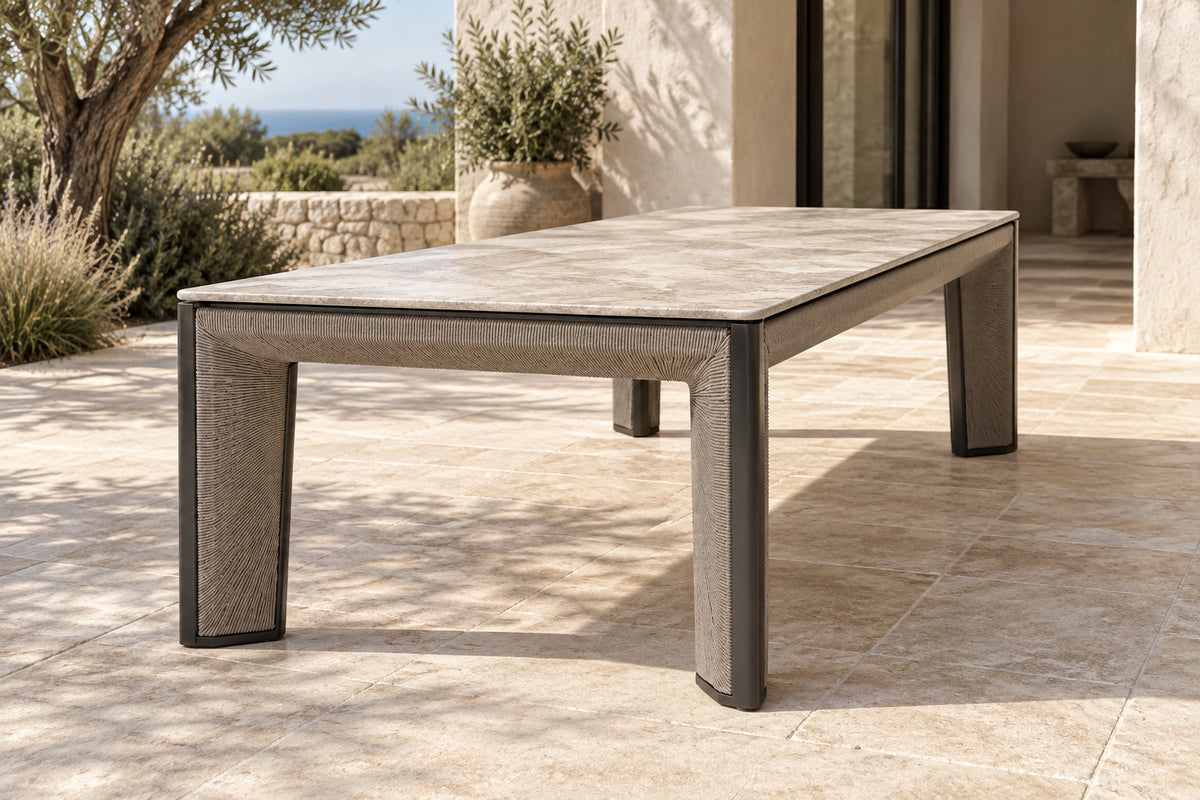 Comporta Dining Table, low near-side-profile lifestyle view