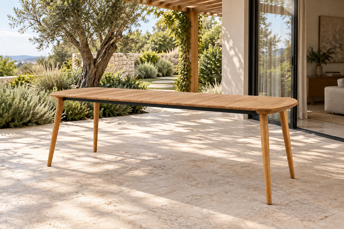 Estoril Dining Table, 220 cm, front-right three-quarter lifestyle view