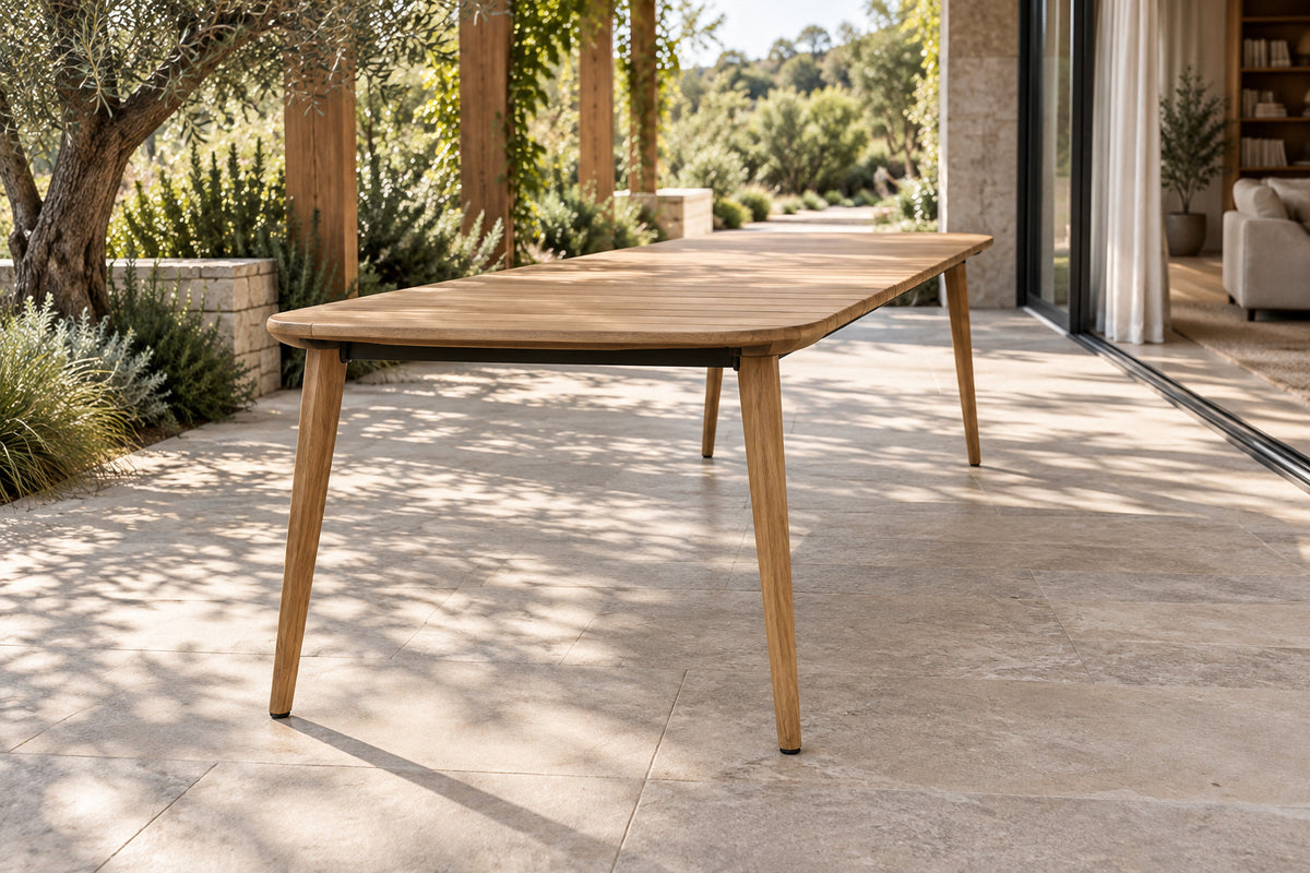 Estoril Dining Table, 280 cm, low near-side-profile lifestyle view