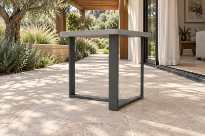 Mykonos Side Table, low near-side-profile lifestyle view