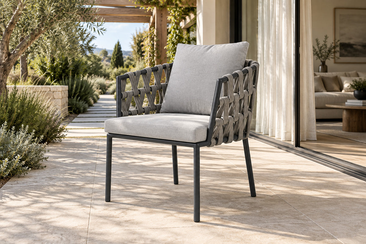 Naxos Dining Chair, front-right three-quarter lifestyle view