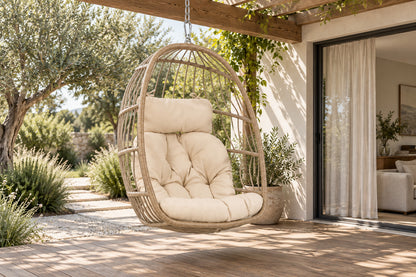 Nido Hanging Chair, front-right three-quarter lifestyle view