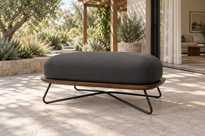 Positano Ottoman, front-right three-quarter lifestyle view