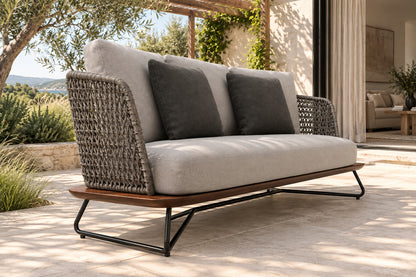 Positano Two-Seat Sofa, low near-side-profile lifestyle view