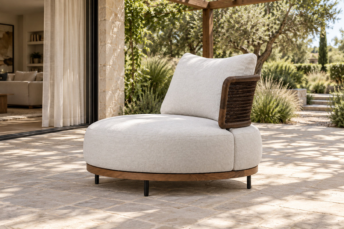 Ravello Lounge Chair, front-right three-quarter lifestyle view