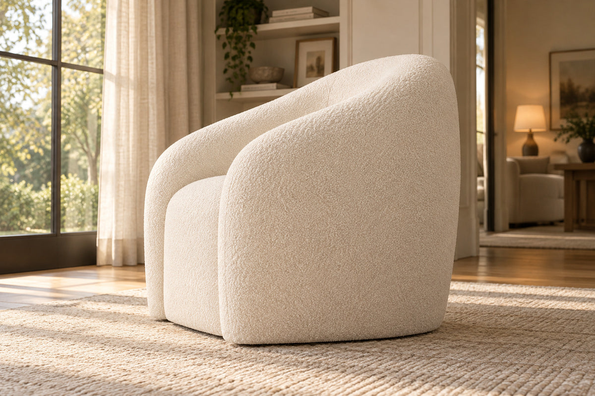 Sofia Chair, low near-side-profile lifestyle view