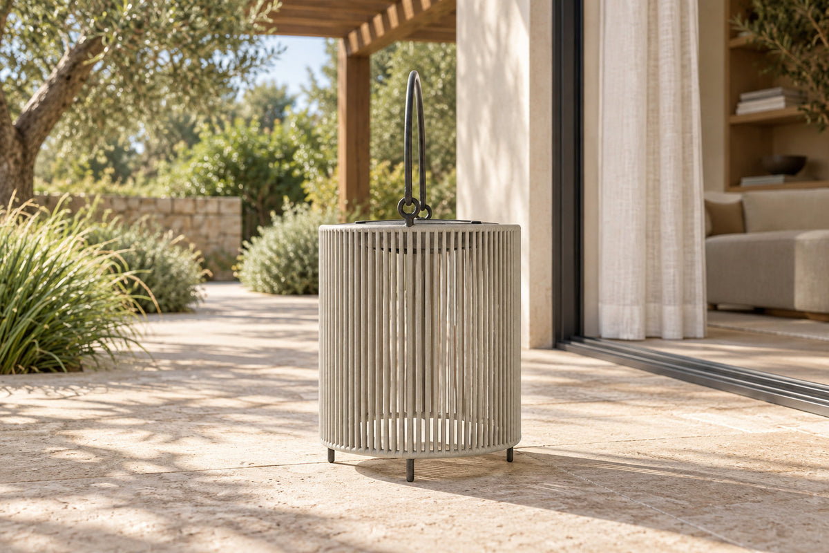 Solano Solar Lantern, Small, low near-side-profile lifestyle view
