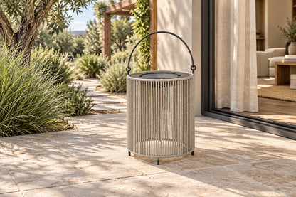 Solano Solar Lantern, Small, front-right three-quarter lifestyle view