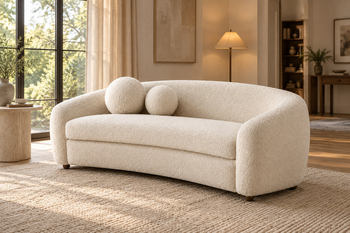 Sylvain Sofa, front-right three-quarter lifestyle view