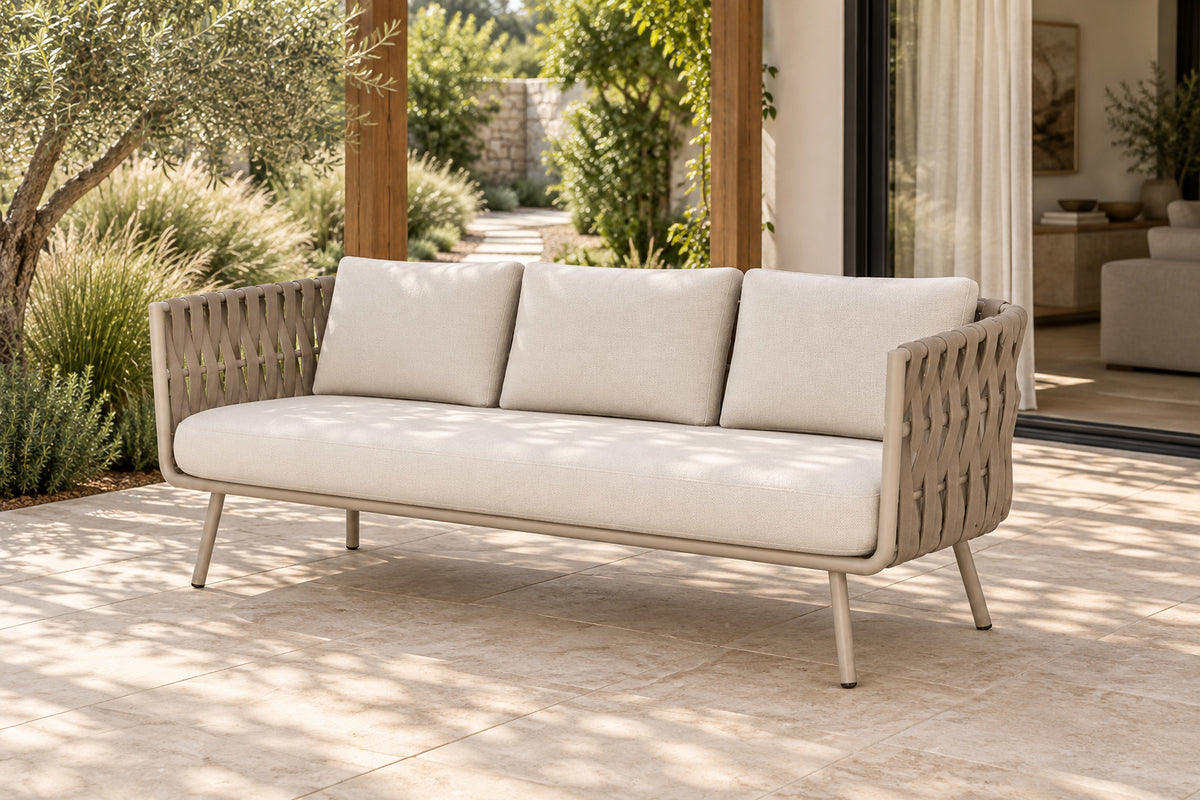 Tavira Sofa, front-right three-quarter lifestyle view