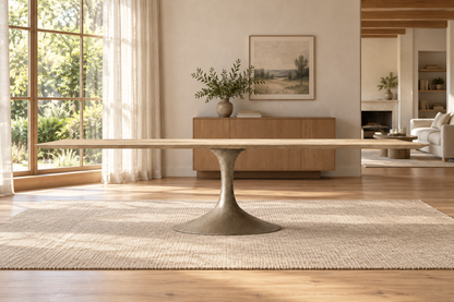 Lifestyle view: Aero Rectangular Dining Table in a sunlit dining room