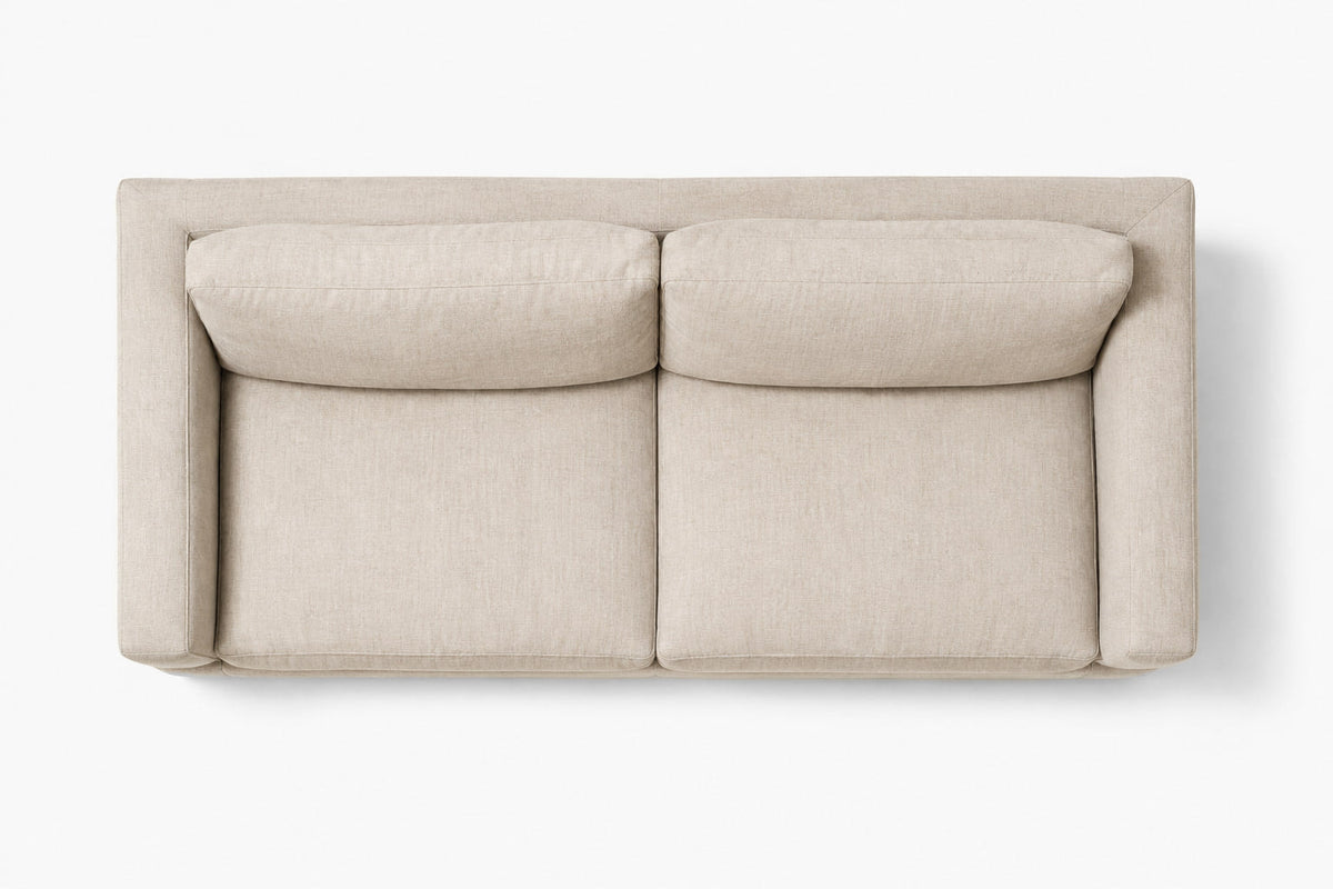 Marin Loveseat — overhead view, studio