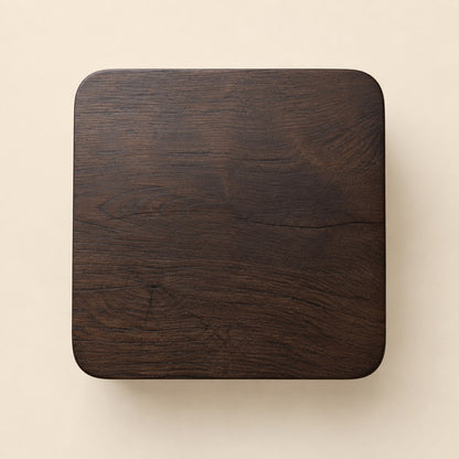 Oslo Plinth Square Side Table — overhead view, studio