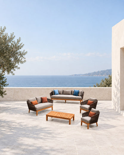 Puglia Outdoor Sofa Set in a styled setting