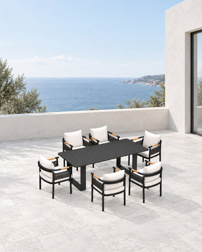 Zenia Outdoor Dining Set in Aluminium in a styled setting