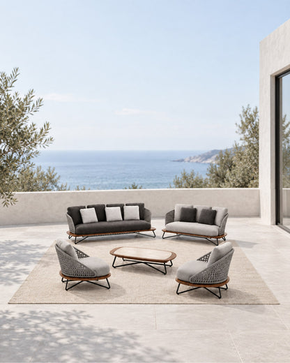 Positano Outdoor Sofa Set in a styled setting
