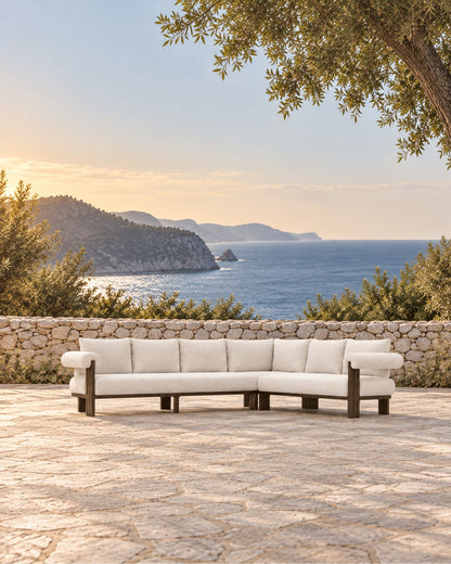 Ethereal L-Sectional in Aluminium in a styled setting
