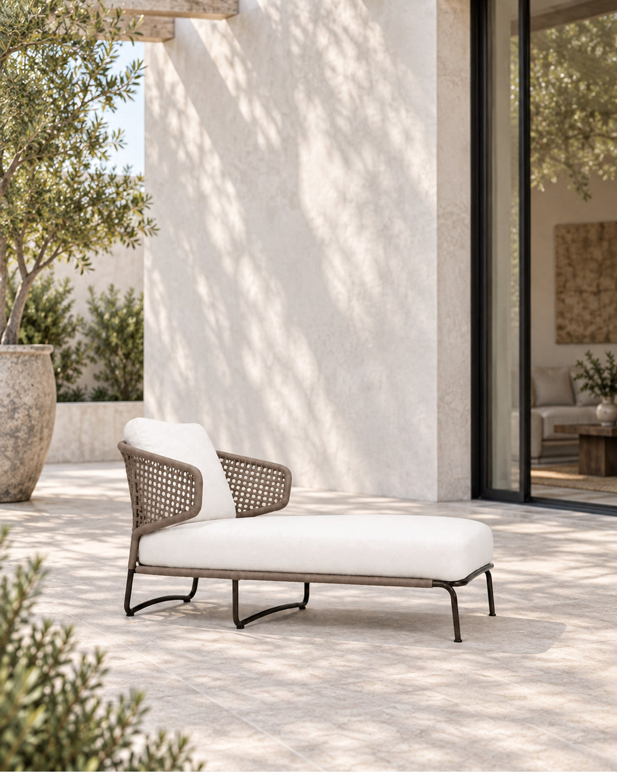 Ischia Chaise Sectional in a styled setting