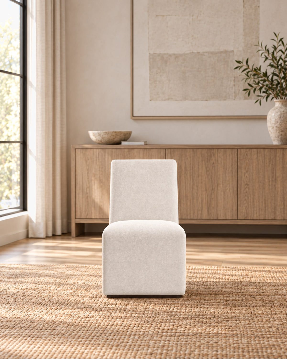 Ellison Fabric Dining Side Chair in a styled setting