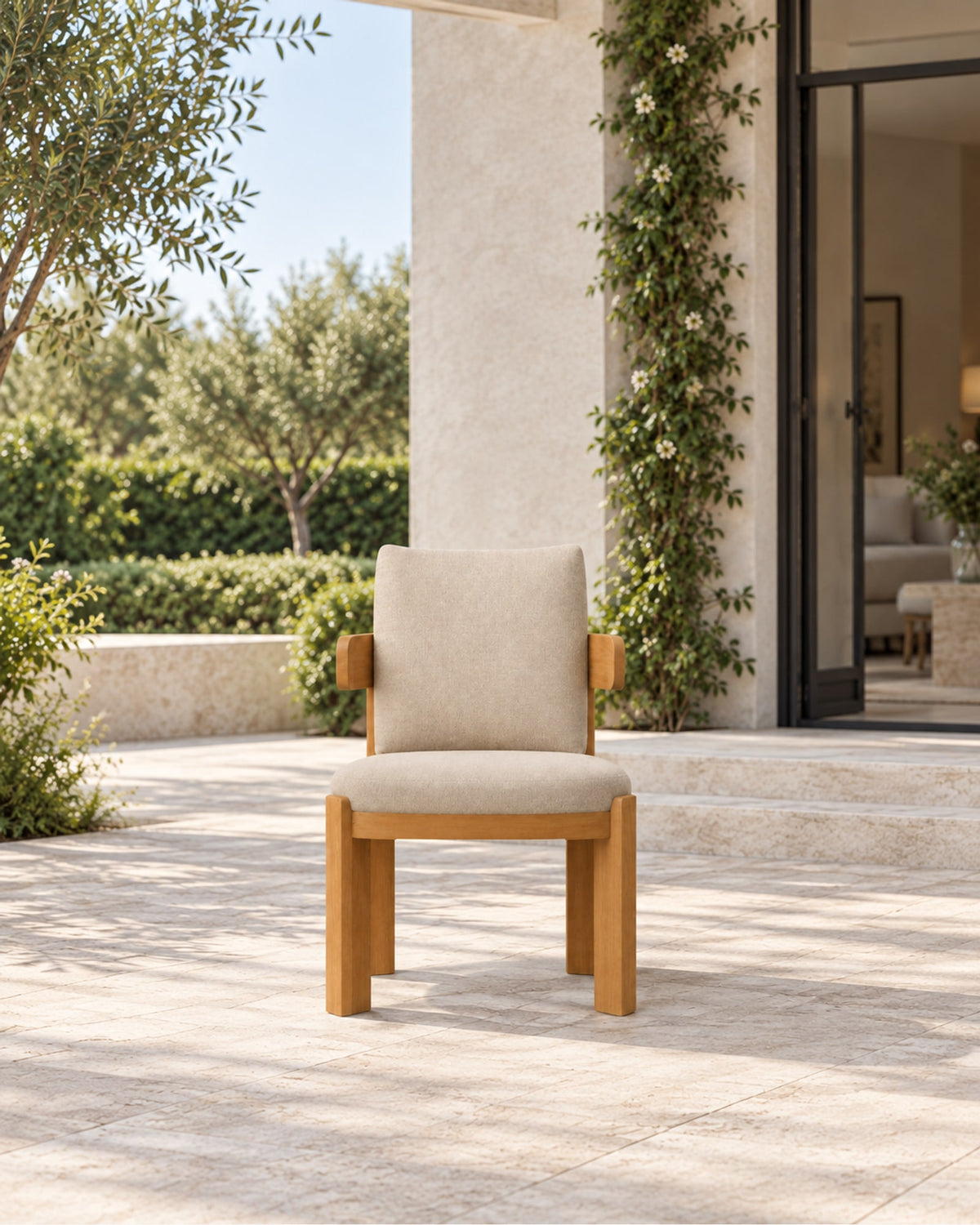Serein Dining Chair in Teak in a styled setting