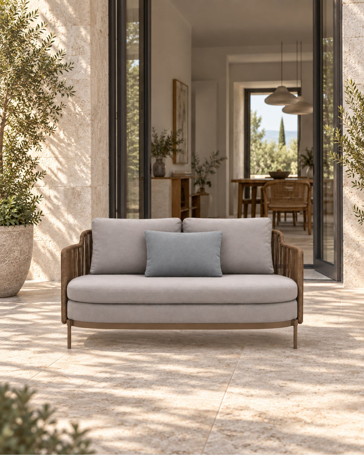 Amalfi Two-Seat Sofa in a styled setting